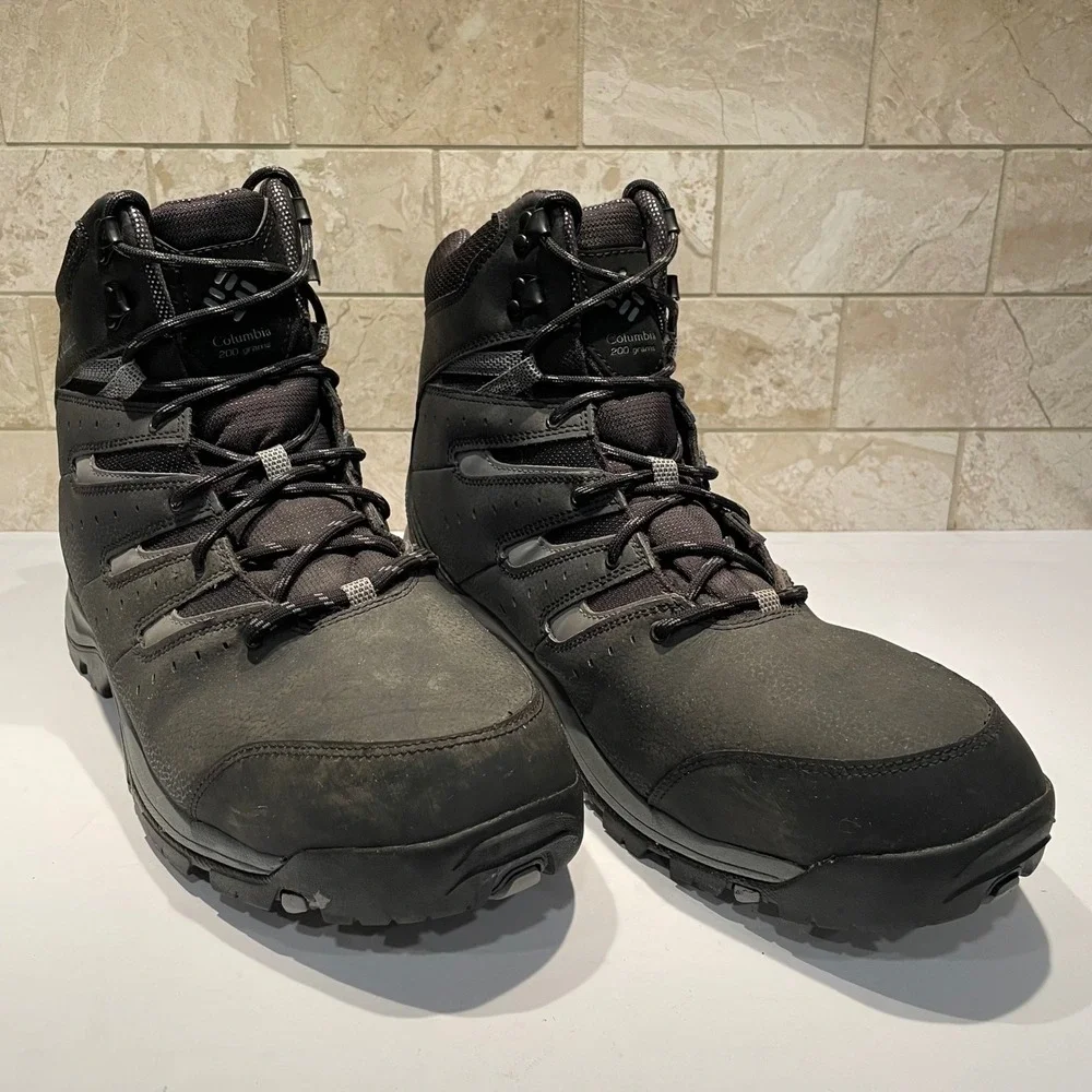 Columbia Gunnison II Omni Heat Mens 15 Waterproof Winter Boots Black 200g